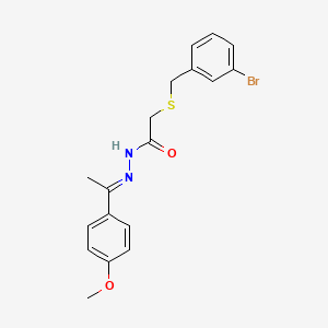 molecular formula C18H19BrN2O2S B5862109 2-[(3-bromobenzyl)thio]-N'-[1-(4-methoxyphenyl)ethylidene]acetohydrazide 