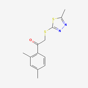 molecular formula C13H14N2OS2 B5862128 1-(2,4-dimethylphenyl)-2-[(5-methyl-1,3,4-thiadiazol-2-yl)thio]ethanone 