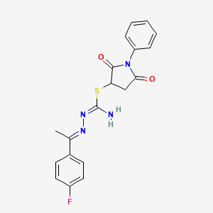 2,5-dioxo-1-phenyl-3-pyrrolidinyl 2-[1-(4-fluorophenyl)ethylidene]hydrazinecarbimidothioate