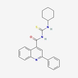molecular formula C23H23N3OS B5862261 N-[(cyclohexylamino)carbonothioyl]-2-phenyl-4-quinolinecarboxamide 
