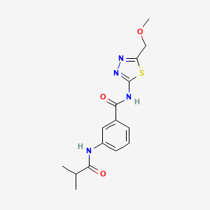 molecular formula C15H18N4O3S B5862269 3-(isobutyrylamino)-N-[5-(methoxymethyl)-1,3,4-thiadiazol-2-yl]benzamide 