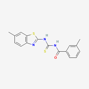 molecular formula C17H15N3OS2 B5862270 3-methyl-N-{[(6-methyl-1,3-benzothiazol-2-yl)amino]carbonothioyl}benzamide 