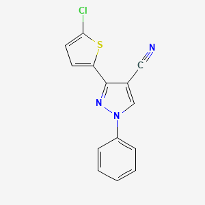 molecular formula C14H8ClN3S B5862277 3-(5-chloro-2-thienyl)-1-phenyl-1H-pyrazole-4-carbonitrile 