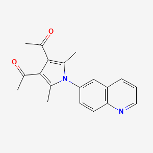 molecular formula C19H18N2O2 B5862281 1,1'-[2,5-dimethyl-1-(6-quinolinyl)-1H-pyrrole-3,4-diyl]diethanone 