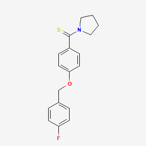 molecular formula C18H18FNOS B5862395 1-({4-[(4-fluorobenzyl)oxy]phenyl}carbonothioyl)pyrrolidine 