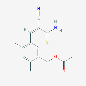 molecular formula C15H16N2O2S B5862397 5-(3-amino-2-cyano-3-thioxo-1-propen-1-yl)-2,4-dimethylbenzyl acetate 