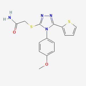 molecular formula C15H14N4O2S2 B5862405 2-{[4-(4-methoxyphenyl)-5-(2-thienyl)-4H-1,2,4-triazol-3-yl]thio}acetamide 