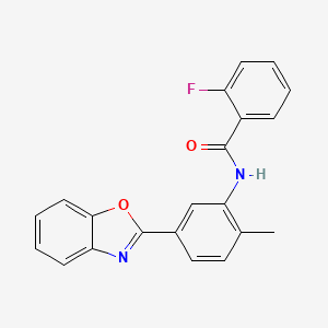 N-[5-(1,3-benzoxazol-2-yl)-2-methylphenyl]-2-fluorobenzamide