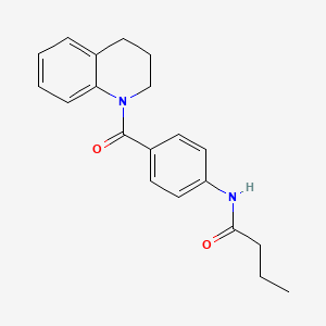 molecular formula C20H22N2O2 B5862449 N-[4-(1,2,3,4-TETRAHYDROQUINOLINE-1-CARBONYL)PHENYL]BUTANAMIDE 