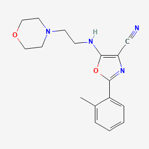 2-(2-methylphenyl)-5-{[2-(4-morpholinyl)ethyl]amino}-1,3-oxazole-4-carbonitrile