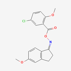 molecular formula C18H16ClNO4 B5862467 5-methoxy-1-indanone O-(5-chloro-2-methoxybenzoyl)oxime 