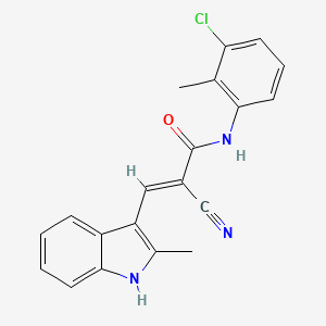 molecular formula C20H16ClN3O B5862494 N-(3-chloro-2-methylphenyl)-2-cyano-3-(2-methyl-1H-indol-3-yl)acrylamide 