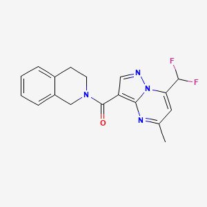 molecular formula C18H16F2N4O B5862706 2-{[7-(difluoromethyl)-5-methylpyrazolo[1,5-a]pyrimidin-3-yl]carbonyl}-1,2,3,4-tetrahydroisoquinoline 