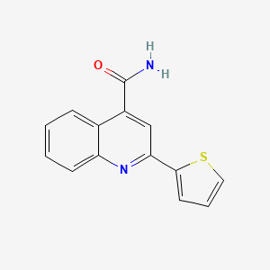 molecular formula C14H10N2OS B5862744 2-(2-噻吩基)-4-喹啉甲酰胺 