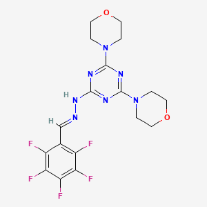 molecular formula C18H18F5N7O2 B5862756 2,3,4,5,6-pentafluorobenzaldehyde (4,6-di-4-morpholinyl-1,3,5-triazin-2-yl)hydrazone 