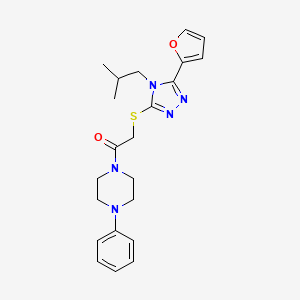 1-({[5-(2-furyl)-4-isobutyl-4H-1,2,4-triazol-3-yl]thio}acetyl)-4-phenylpiperazine