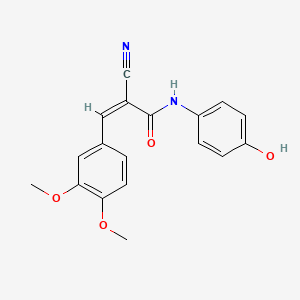 molecular formula C18H16N2O4 B5862918 2-cyano-3-(3,4-dimethoxyphenyl)-N-(4-hydroxyphenyl)acrylamide 