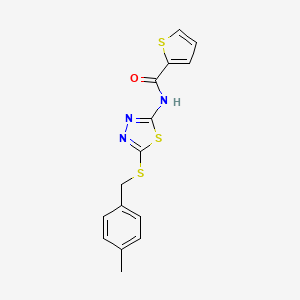 molecular formula C15H13N3OS3 B5862931 N-{5-[(4-methylbenzyl)thio]-1,3,4-thiadiazol-2-yl}-2-thiophenecarboxamide 