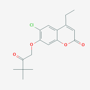 molecular formula C17H19ClO4 B5862940 6-chloro-7-(3,3-dimethyl-2-oxobutoxy)-4-ethyl-2H-chromen-2-one 