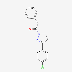 molecular formula C17H15ClN2O B5862950 3-(4-chlorophenyl)-1-(phenylacetyl)-4,5-dihydro-1H-pyrazole 