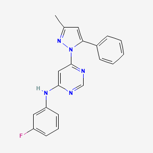 N-(3-fluorophenyl)-6-(3-methyl-5-phenyl-1H-pyrazol-1-yl)-4-pyrimidinamine