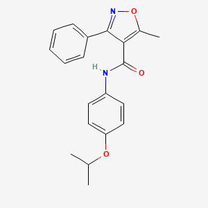 molecular formula C20H20N2O3 B5862987 N-(4-isopropoxyphenyl)-5-methyl-3-phenyl-4-isoxazolecarboxamide 