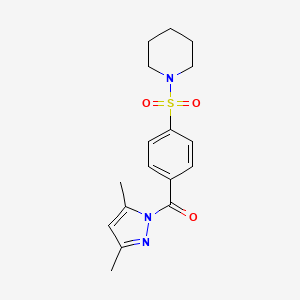 1-({4-[(3,5-dimethyl-1H-pyrazol-1-yl)carbonyl]phenyl}sulfonyl)piperidine