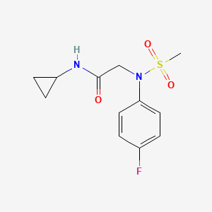 molecular formula C12H15FN2O3S B5863007 N~1~-cyclopropyl-N~2~-(4-fluorophenyl)-N~2~-(methylsulfonyl)glycinamide 