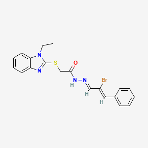 N'-(2-bromo-3-phenyl-2-propen-1-ylidene)-2-[(1-ethyl-1H-benzimidazol-2-yl)thio]acetohydrazide