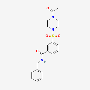 molecular formula C20H23N3O4S B5863047 3-[(4-acetyl-1-piperazinyl)sulfonyl]-N-benzylbenzamide 