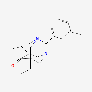 molecular formula C19H26N2O B5863154 5,7-diethyl-2-(3-methylphenyl)-1,3-diazatricyclo[3.3.1.1~3,7~]decan-6-one 