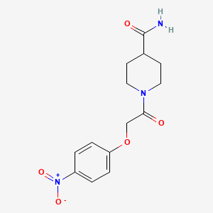 molecular formula C14H17N3O5 B5863198 1-[(4-nitrophenoxy)acetyl]-4-piperidinecarboxamide 