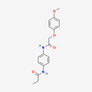 molecular formula C18H20N2O4 B5863214 N-(4-{[2-(4-methoxyphenoxy)acetyl]amino}phenyl)propanamide 