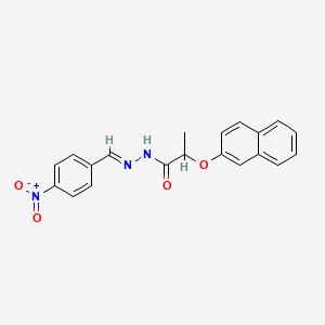 molecular formula C20H17N3O4 B5863217 2-(2-naphthyloxy)-N'-(4-nitrobenzylidene)propanohydrazide 