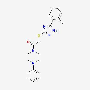 molecular formula C21H23N5OS B5863259 1-({[5-(2-methylphenyl)-4H-1,2,4-triazol-3-yl]thio}acetyl)-4-phenylpiperazine 