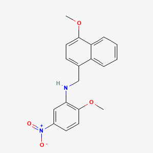 2-methoxy-N-[(4-methoxy-1-naphthyl)methyl]-5-nitroaniline