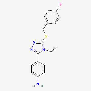 molecular formula C17H17FN4S B5863338 (4-{4-ethyl-5-[(4-fluorobenzyl)thio]-4H-1,2,4-triazol-3-yl}phenyl)amine 