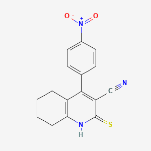 molecular formula C16H13N3O2S B5863434 4-(4-nitrophenyl)-2-thioxo-1,2,5,6,7,8-hexahydro-3-quinolinecarbonitrile 