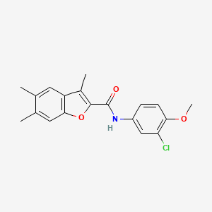 N-(3-chloro-4-methoxyphenyl)-3,5,6-trimethyl-1-benzofuran-2-carboxamide