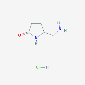 molecular formula C5H11ClN2O B058635 5-(Aminomethyl)pyrrolidin-2-one hydrochloride CAS No. 115307-13-6