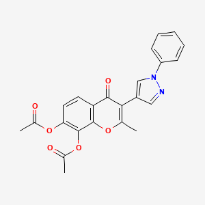 2-methyl-4-oxo-3-(1-phenyl-1H-pyrazol-4-yl)-4H-chromene-7,8-diyl diacetate