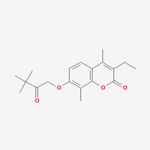 molecular formula C19H24O4 B5863547 7-(3,3-dimethyl-2-oxobutoxy)-3-ethyl-4,8-dimethyl-2H-chromen-2-one 