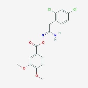 molecular formula C17H16Cl2N2O4 B5863559 2-(2,4-dichlorophenyl)-N'-[(3,4-dimethoxybenzoyl)oxy]ethanimidamide 