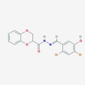 N'-(2,4-dibromo-5-hydroxybenzylidene)-2,3-dihydro-1,4-benzodioxine-2-carbohydrazide