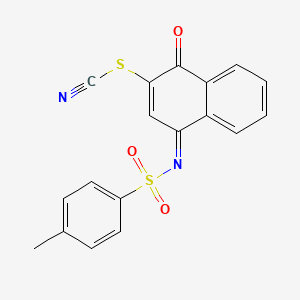 molecular formula C18H12N2O3S2 B5863623 4-{[(4-methylphenyl)sulfonyl]imino}-1-oxo-1,4-dihydro-2-naphthalenyl thiocyanate 