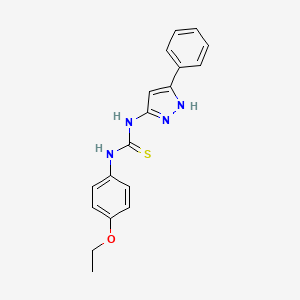 molecular formula C18H18N4OS B5863680 N-(4-ethoxyphenyl)-N'-(3-phenyl-1H-pyrazol-5-yl)thiourea 