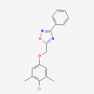 molecular formula C17H15ClN2O2 B5863688 5-[(4-chloro-3,5-dimethylphenoxy)methyl]-3-phenyl-1,2,4-oxadiazole 