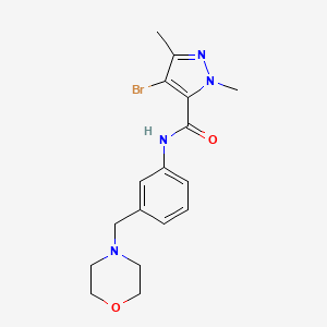 4-bromo-1,3-dimethyl-N-[3-(4-morpholinylmethyl)phenyl]-1H-pyrazole-5-carboxamide