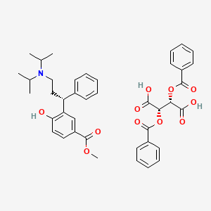 molecular formula C41H45NO11 B586374 3-[(1R)-3-Bisisopropylamino-1-phenylpropyl-4-hydroxy Benzoic Acid Methyl Ester Dibenzoyl-D-tartaric Acid Salt CAS No. 1294517-15-9