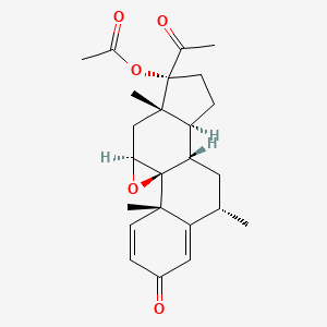 molecular formula C24H30O5 B586375 (6alpha,9beta,11beta)-6-Methyl-3,20-dioxo-9,11-epoxypregna-1,4-dien-17-yl acetate CAS No. 83873-17-0